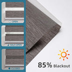 SmartWings Motorized Zebra Shades Work with HomeKit, Alexa, Google Home, 85% Blackout Light Filtering Day Night Sheer Blinds, Privacy Light Control, for Home/Office, Customized, River Stone