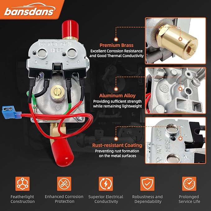 92089 RV Water Heater Gas Valve, 93844 Gas Valve Fits for Atwood 10 Gal Heaters Water Heater Parts Replacement (G10 / GC10 / GCH10 / GH10 / G16EXT / GE16EXT), OE #93870, 93869, 93321