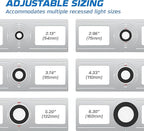 OHLECTRIC 24-Pack New Construction Recessed Light Mounting Plates, Flat Steel Rough-in Brackets - Symmetric Round Holes w/Multiple Cutouts 2” til 6” Adjustable Panel for LED Wafer & Recessed Lighting