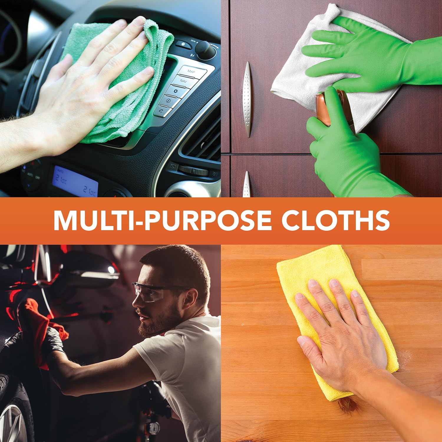 Arkwright Microfiber Cleaning Cloths - (Pack of 12) Lint & Streak-Free Drying Wash Towels, 320 GSM Super Absorbent & Quick Dry, Perfect Cleaner for Car, Glass, and Window, 12 x 12 in, Red