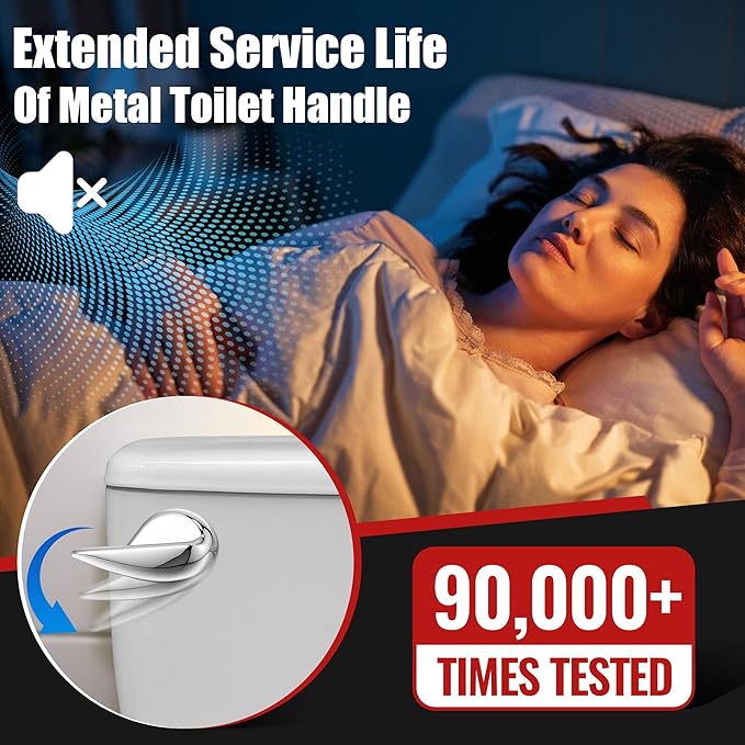 Toilet Flusher Replacement Kit, 2-Inch Toilet Flusher Repair Kit Include Adjustable Fill Valve with Flapper, Flush Handle Lever, Gasket and Bolts, Anti-Siphon Repair Parts Inside Tank(2 Set)