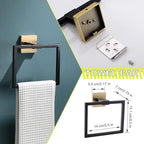 Bathroom Towel Bar Holder Sets Black and Gold 4-Piece Bathroom Hardware Set Stainless Steel Bath Accessories Kit. Wall Mounted,23.6 Inch