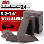 Furniture Leveler 24pcs Kit Size Variety | Multi-Purpose Rubber Shim for Leveling Feet Stable | Anti-Wobble Pad for Uneven Table, Dresser Leg, Toliet and More Furniture | Prevent from Wobbling