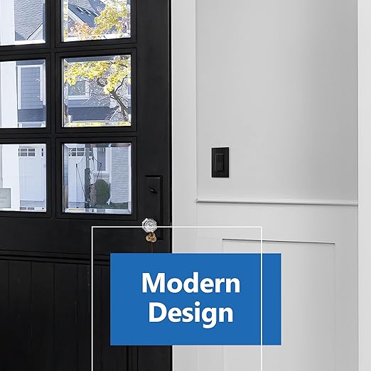 LIDER Brushed Black Minimalist Design Decorator Switch, Frameless Paddle Wall Light Switch, On/Off Rocker Switch, Single Pole, Residential Grade, UL Listed, 3 Wire, 15A 120-277VAC, 5 Pack