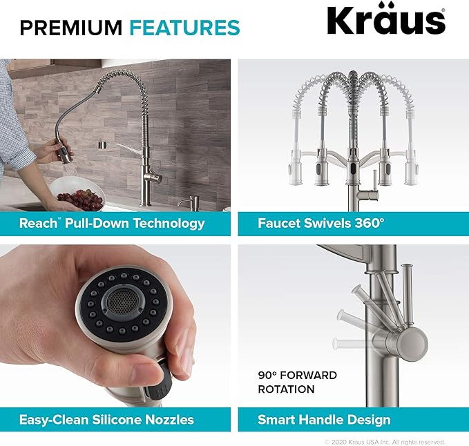 KRAUS Sellette Commercial Style Pull-Down Kitchen Faucet and Deck Plate in Oil Rubbed Bronze, KPF-1683ORB
