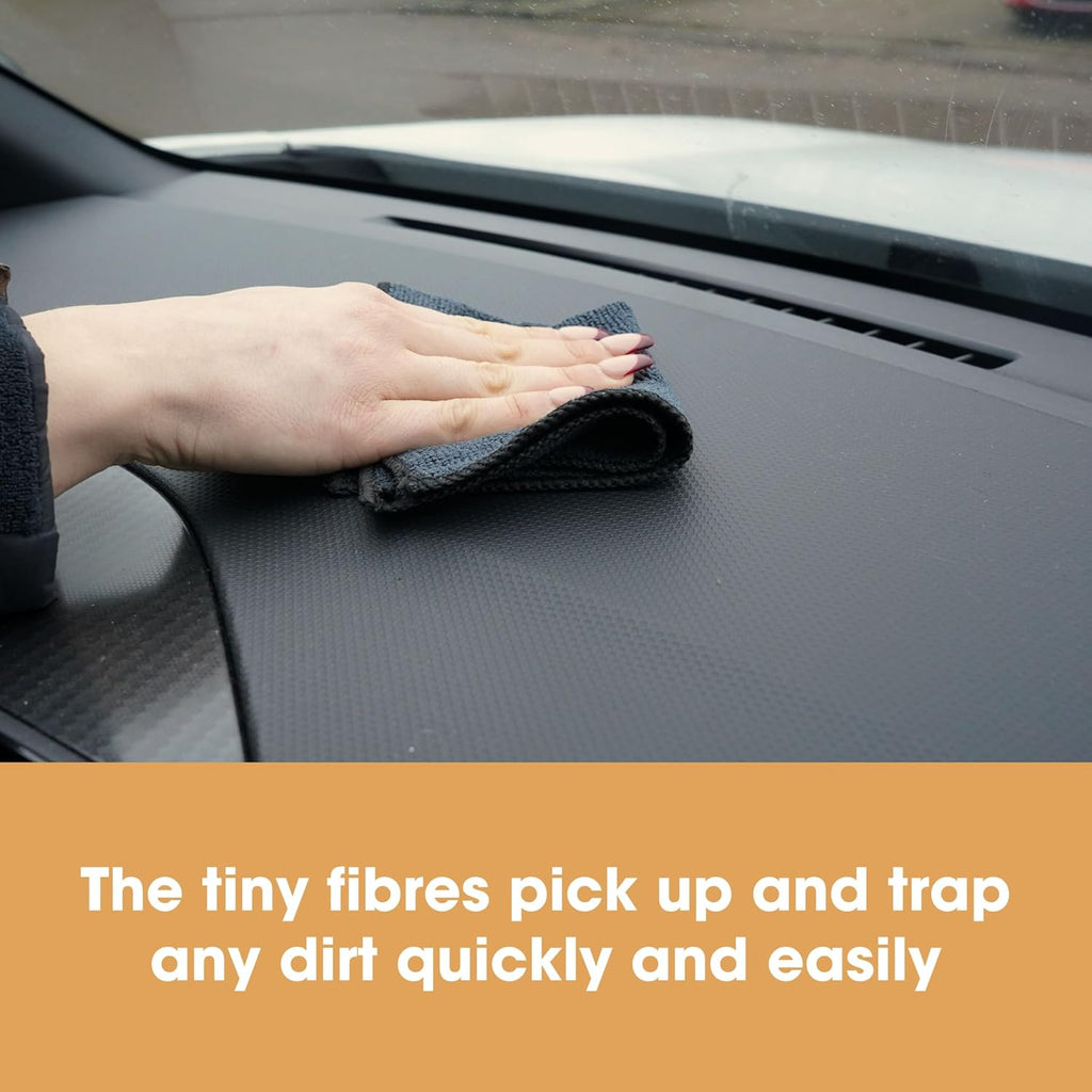 Furniture Clinic Pack of 10 Microfiber Cloths – Lint Free - Black Cleaning Cloths - Reusable and Washable