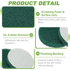 Power Scrub Pads, Scrubbing Pads 180 Grits Scouring Discs - Fitting for (Home Kitchen Cleaning - Drill Attachment - Scrubber Replacement) 16 Pcs & 4 Inch & Green