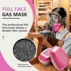 Full Face Respirator Mask with Filter, Cover Organic Vapor Anti-fog mask, Reusable Gas Mask for Spray Paint Chemical Epoxy Resin Dust Mask for Construction, Woodworking, Welding, Polishing, Sanding