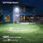 CINOTON 55W LED Flood Light 3CCT (3000K/4000K/5000K), 7700LM Dusk-to-Dawn Photocell Outdoor Security Lighting, 120V IP65 Aluminum Wall Pack for Porch/Barn, 180° Knuckle Mount, 2 Modes, ETL, 1 Pack