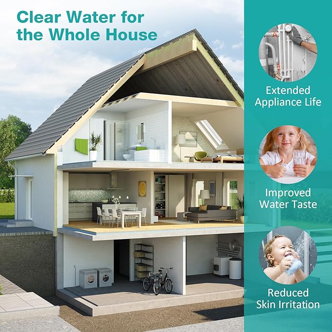 SimPure 3-Stage 20" x 4.5" Sediment Carbon and KDF Whole House Water Filter Set Replacement, 5 Micron Filters for DB20P-3KDF, DB20P and 20-in Filter Housings