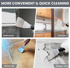 Mister Rui Bent Heavy Duty Scraper, 3" Bent Scraper with Pole Socket Hammer End, Stainless Steel Bent Blade with Anti Slip Rubber Handle, Heavy Duty Paint Remover Scraper Tool