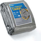 GUARD SHIELD Heavy Duty Tarp 30x40 Feet Silver/Black Multi Purpose Thick Waterproof Poly Tarp Cover 10mil