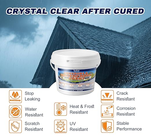 Waterproof Adhesive 35oz, Transparent Waterproof Sealant Coating, Anti-Leaking Sealants Agent - Sealant Repair Leak Agent for Roofs, Bathroom, Walls, Kitchen, Garden, Indoor & Outdoor