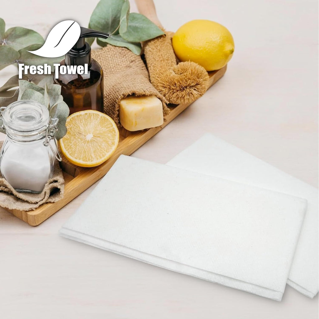 200-count Fresh Towel Disposable Linen-Feel Cloth-Like Guest Hand Towels (12"x16.5") for Bathroom, Kitchen, Party, Wedding, Restaurant or Events| Soft and Absorbent Disposable Napkins