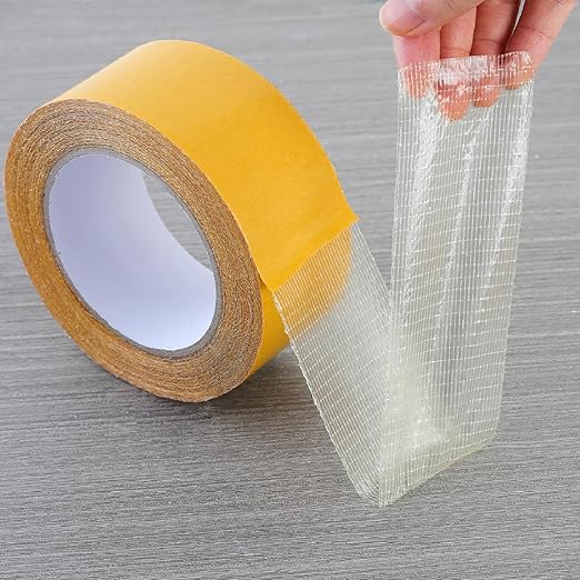 QDiShi Double Sided Heavy Duty Mounting Tape, Universal High Tack Strong Wall Adhesive with Fiberglass Mesh, Multipurpose Tape, High Stickiness Strong Thin Fabric Carpet Tape (2in x 33ft)