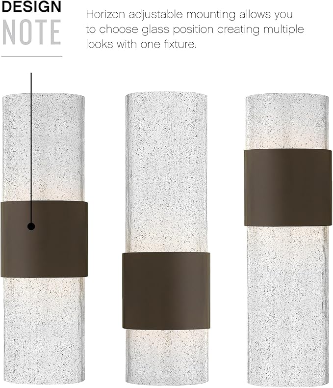 Hinkley Horizon Collection Contemporary Modern One Light 12W Integrated LED Large Outdoor Wall Mount, Buckeye Bronze
