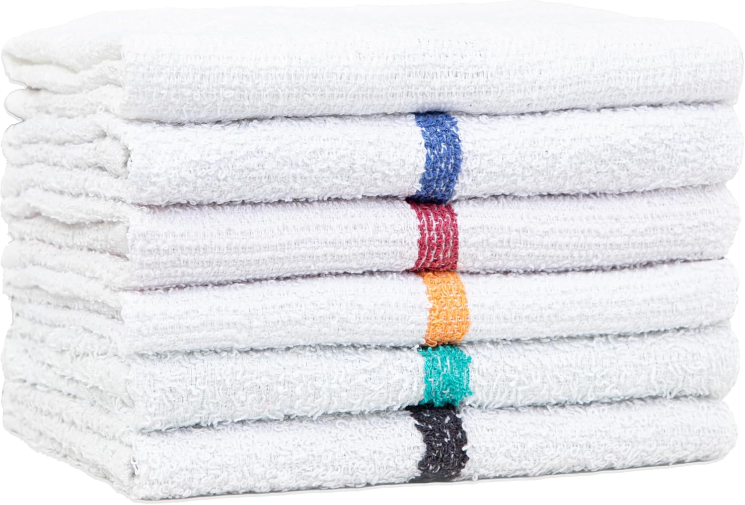Arkwright Qwick Wick Bar Mop Towels - (Pack of 12) 100% Cotton Quick Dry Dishcloths, Super Absorbent Multipurpose Cleaning Rags for Restaurants, Kitchen, Bathroom, Hotel, 16 x 19 in, Red Stripe