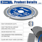 PCD Circular Saw Blade, 7-1/4-Inch x 4 Teeth x 30mm Bore (16, 20 & 25mm Reduction Rings Included), Polycrystalline Diamond Tipped for Fibre Cement Board, Hard Materials