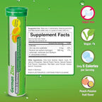 German Zinc 140 Drink Effervescent Tablets - Peach and Passion Fruit Flavour - 5 mg Zinc, Sugarfree, Vegan - T&D Pharma – Made in Germany