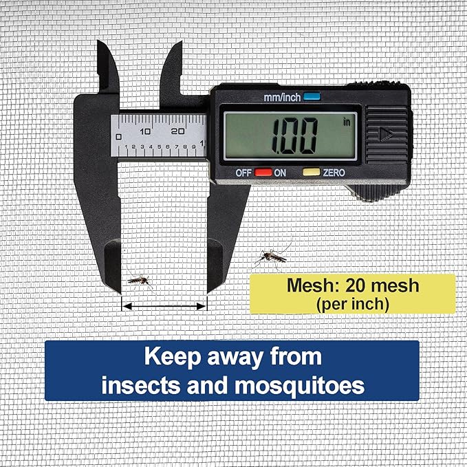 304 Stainless Steel Woven Wire Mesh 39.4in x 98ft Metal Window Screen Mesh Roll Security Mesh Roll for Door Screen/Patio Screen/Cabinets Mesh 20 Mesh 0.15mm Wire Dia (Silver, 39.4inch x 98 Feet)