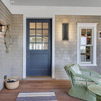 tewei 1 Pack LED Outdoor Wall Lights, 15.7'' Modern Outdoor Indoor Wall Sconce Large Exterior Lighting Fixtures Outside Front Door Lights for House, Hallway, Warm White 3000K, Black with Gold Finish