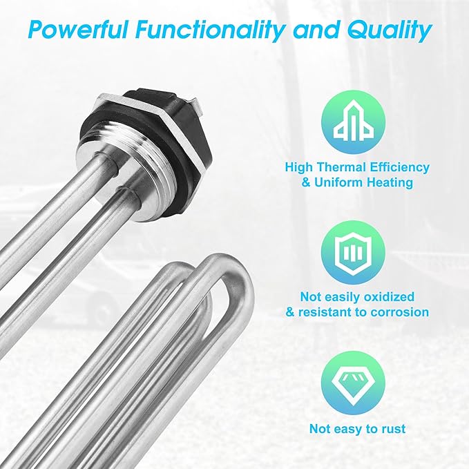CozyCabin 2Pcs Water Heater Element, 4500W 240V, Screw-in Type, Foldback Type, 02582 Water Heater Heating Elements, Fits most models of Electric Hot Water Heater