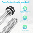 CozyCabin 2Pcs Water Heater Element, 4500W 240V, Screw-in Type, Foldback Type, 02582 Water Heater Heating Elements, Fits most models of Electric Hot Water Heater