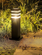 Motion Outdoor Pathway Lights Black E26 Outside Landscape Path Lamp Dusk to Dawn Exterior Floor Light Modern Landscape Sideway Lighting Waterproof Aluminum Exterior Pillar Lamp for Patio Yard Garden