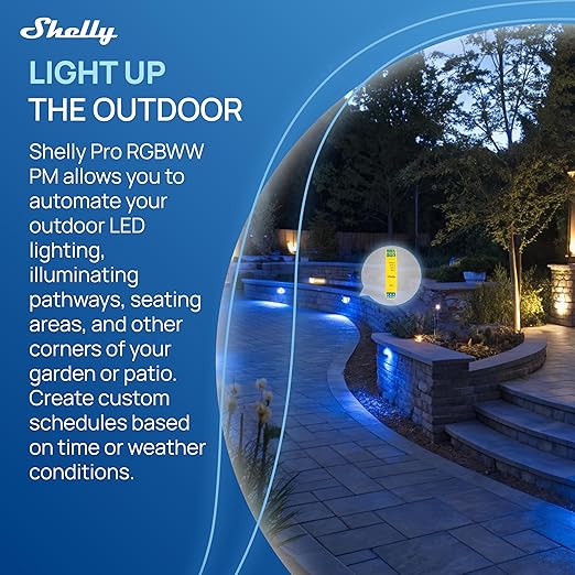 Shelly Pro RGBWW PM | Wi-Fi & LAN Smart Remote Control for RGBW Led Strips with Power Metering | Home Automation | No Hub | Compatible with Alexa & Google Home | iOS Android App | Dimming Control