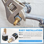 RP60400 Delta Faucet Valve Stem Cartridge Replacement for Delta Two Handle Diamond Seal Technology Bathroom Sink Bathtub Shower Faucet and Beverage Faucet, Delta Faucet Stem Assembly Repair Kit