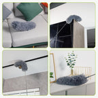 Duster with Extension Pole for Cleaning (2 Microfiber Heads Kit), 100" Long Feather Duster for High Ceilings with Washable Head, Cleaning Supplies for Housekeeping, Ceiling Fan, Furniture