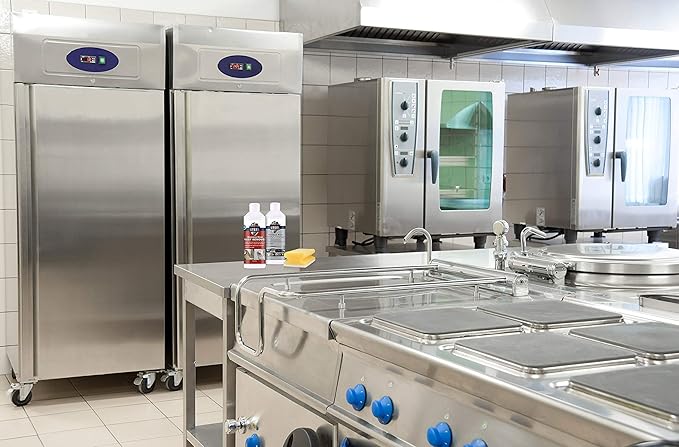 CLEAN MY STEEL Stainless Steel Rust Stain Remover, Protector & Cleaner Kit, Concentrated Formula, for Commercial Use, Appliances. Gloves & Sponge Included (17 oz)