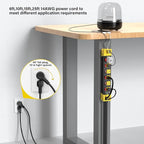 Heavy Duty Power Strip - 6 Outlet Power Strip with Individual Switches Cord Manager Surge Protector 1200J Home Office Garage Industrial Workbench