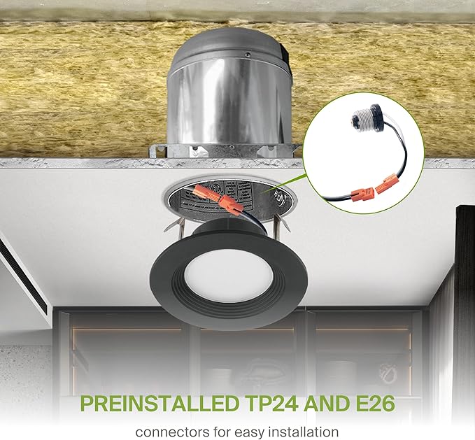 ASD Retrofit LED Recessed Lighting 4 Inch | 9W 700 Lm Wet Rated Dimmable Ceiling Downlights | 2700K-5000K Adjustable CRI90 Black Room Recessed Light Fixtures | LED Can Lights, UL 6 Pack