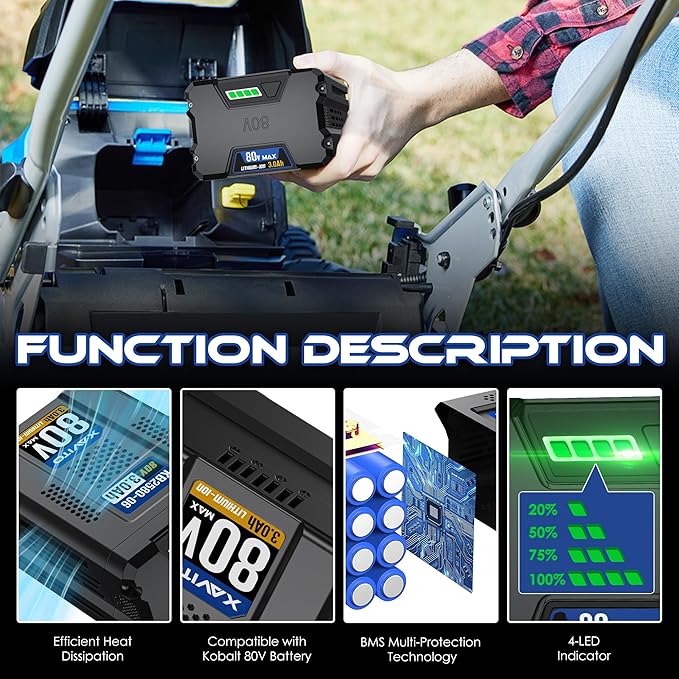 XAVITO Replacement for Kobalt 80V Battery 3000mAh, Compatible with Kobalt 80V Cordless Power Tool, New Upgraded 3X Longer Runtime, Replace for KB2580-06 KB480-06 KB580-06 Battery