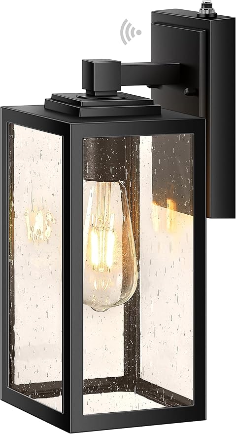 VIANIS Large Outdoor Light Fixtures Wall Mount, Black Dusk to Dawn Outside Porch Lighting, Modern Exterior Wall Sconce Lantern for Front Door, Anti-Rust Waterproof Coach Lights for Garage, Patio