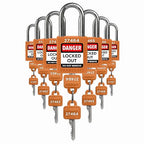 TRADESAFE Lockout Tagout Locks Set - 7 Orange Loto Locks, Lockout Locks Keyed Different, 2 Keys Per Lock, OSHA Compliant Lock Out Tag Out Padlocks, Safety Padlocks for Electrical Lockout Tag Out Kits