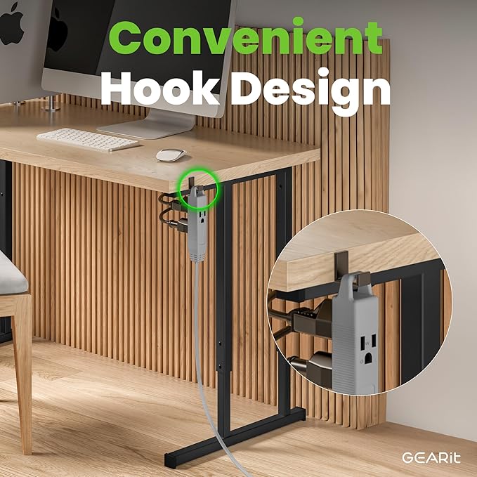 GEARit 360 Rotating Flat Plug Extension Cord with 3 Outlets (15ft, Gray) 16AWG/13A 3 Prong Wire, Outlet Saver for Home Office Dorm Room Essentials, ETL Certified