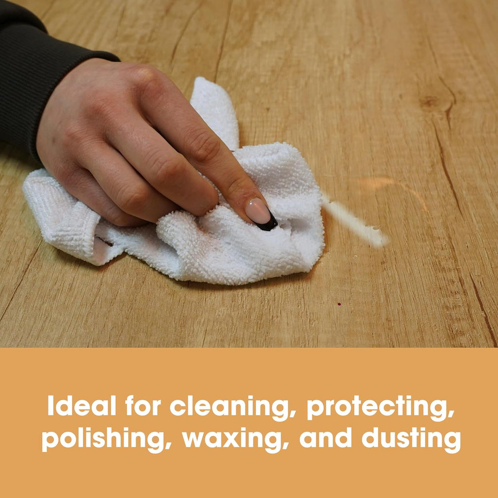 Furniture Clinic Pack of 4 Microfiber Cloths – Lint Free - White Cleaning Cloths - Reusable and Washable