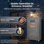 FOGATTI Natural Gas Tankless Water Heater Outdoor - Max 8.1 GPM 180,000 BTU, CSA Certified Compact Design On Demand Instant Hot Water Heater - Instagas Comfort 180S Series