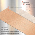 GSCIT Club Rose Gold Edge Banding, 2 Inch x 25ft Aluminum Brushed Edge Banding PVC Edge Trim for Cabinet Repair Furniture