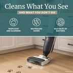 Steam Wet Dry Vacuum | 3-in-1 Steam Mop Picks Up Debris, Deep Scrubs, & Steam Sanitizes All At Once | Auto Self Cleaning | Smart Steam Mop for Hard Floors with Digital Display [White]