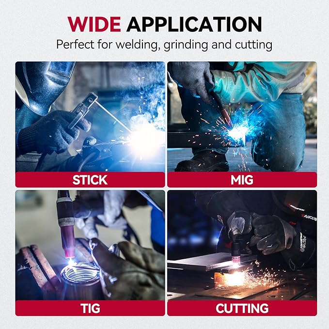 ARCCAPTAIN 3.94"X3.66" Welding Helmet Auto Darkening, 1/1/1/1 Top Optical Clarity Large Viewing Screen Solar Power Welding Hood with 4 Arc Sensor, Wide Shade 4-5/5-9/9-13 for TIG MIG ARC Welding CUT