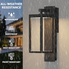 Dusk to Dawn Outdoor Wall Light with Built-in LED, 3 Adjustable Modes, All Aluminum Waterproof IP65 - Exterior Light Fixture for Porch, Garage, Front Door, House, 2 Pack