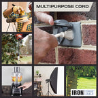 Iron Forge Cable Weatherproof 25 Ft Outdoor Extension Cord - 16/3 SJTW Heavy Duty Beige Extension Cord 3 Prong - 13 Amp Exterior Power Cable