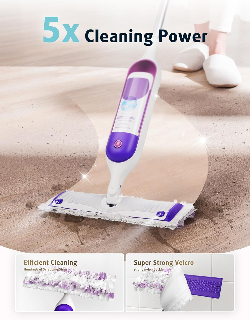 AIR U+ 48 Pack Disposable Power Mop Pads Refills for Swiffer Power Mop, Unscented 14-Layer Thickened Multi-Surface Replacement Mopping Refills Pads for Floor Surface Cleaning