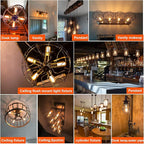 LiteHistory E26 LED Bulb 6W Equivalent E26 Bulb 60 watt Warm White 2200K Amber E26 Edison Bulb dimmable AC120V 400lm Tubular T14 T45 LED Bulb for Pendant, Sputnik,Vanity,Wall sconces Pack of 6