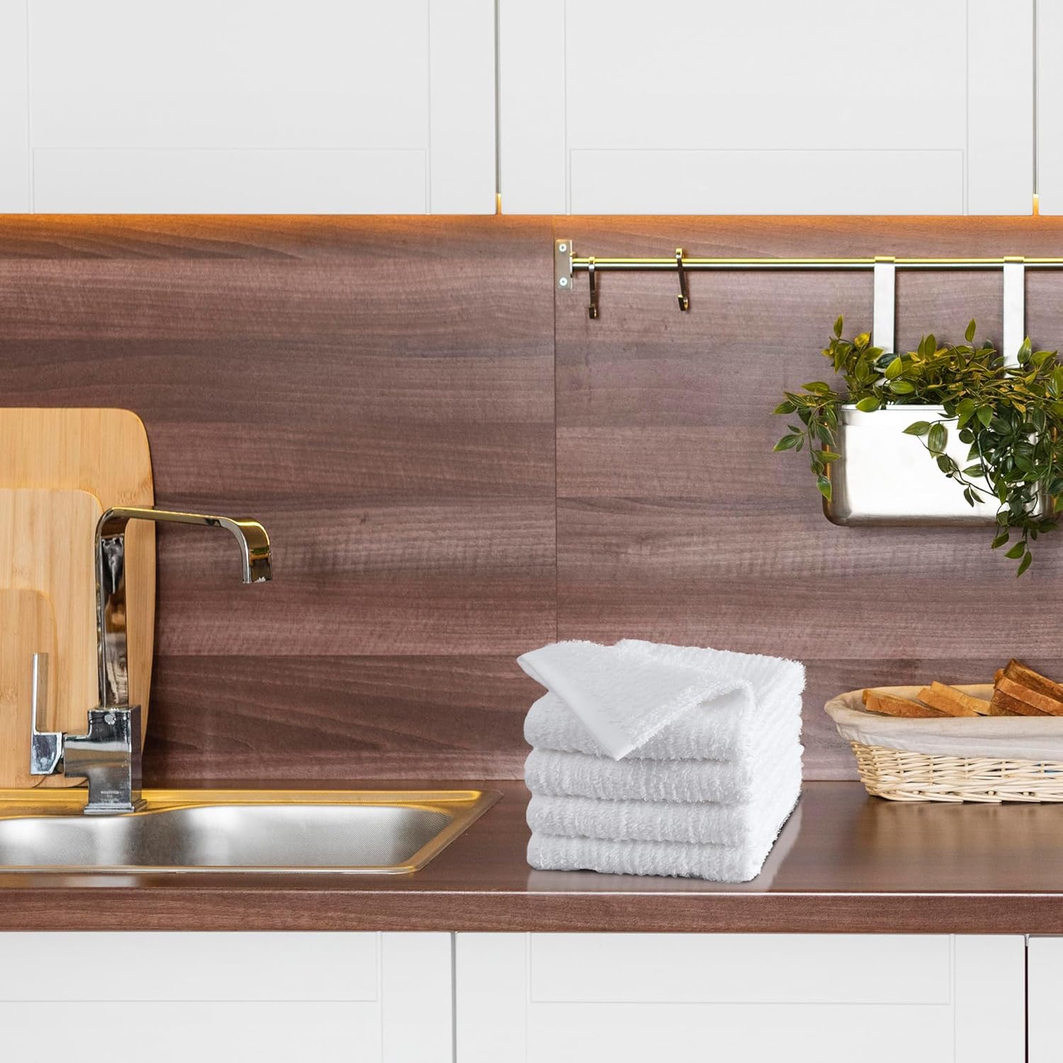 Avalon Towels Ribbed Bar Mop Towels (Value Pack of 24) Size 16"x19" – Absorbent and Durable, Multipurpose Cleaning Rags, Cotton Cleaning Towels, Terry Cloth Rags, Reusable Shop Rags