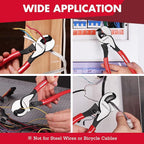 ARROW 9.5” Cable Cutter High Leverage, Wire Cutters Heavy Duty with Thick Dip-Grip Handle, CR-V Steel, Cutter Tool for 4/0 Aluminum, 2/0 Soft Wire, and 100PR 24AWG Communications Cable