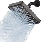 Voolan High Pressure Rain Shower Head - Luxury Modern Look - The Adjustable Replacement For Your Bathroom Showerhead - 6" Square High Flow Pressure Boosting Showers (Oil Rubbed Bronze)
